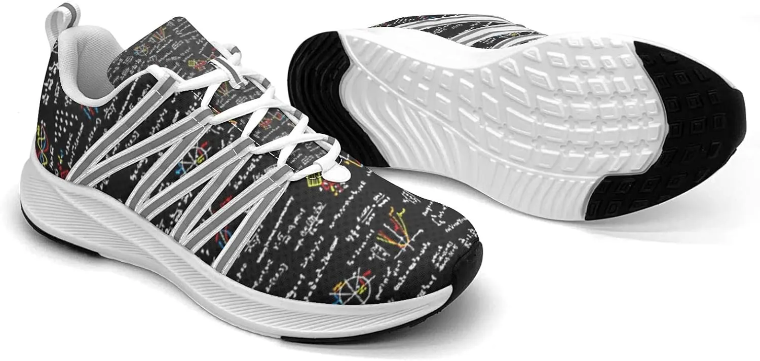 Pitovozu Black Math Calculus Equations Sneaker Women Athletic Shoes Personalited Running Shoes Comfortable Sports Sneaker