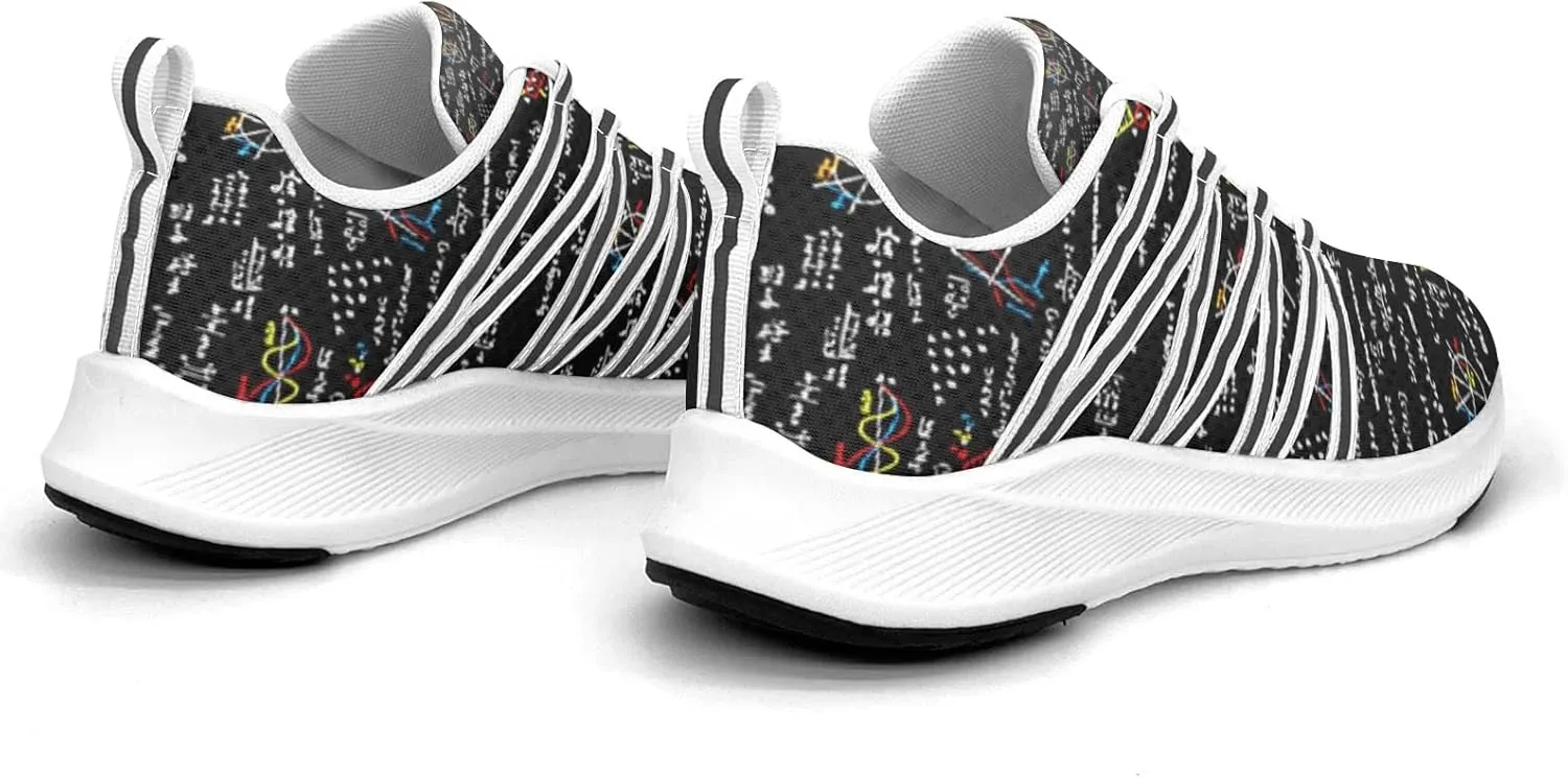 Pitovozu Black Math Calculus Equations Sneaker Women Athletic Shoes Personalited Running Shoes Comfortable Sports Sneaker