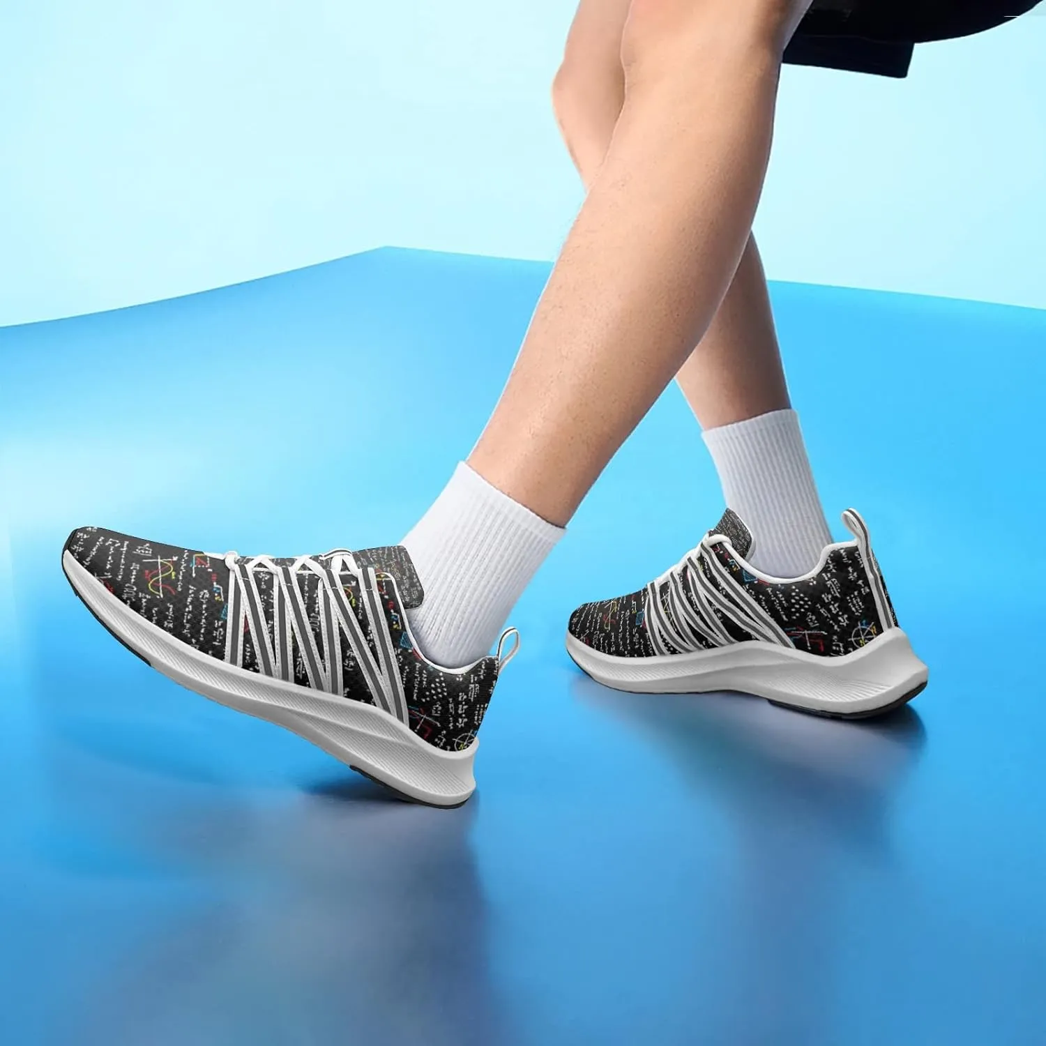 Pitovozu Black Math Calculus Equations Sneaker Women Athletic Shoes Personalited Running Shoes Comfortable Sports Sneaker