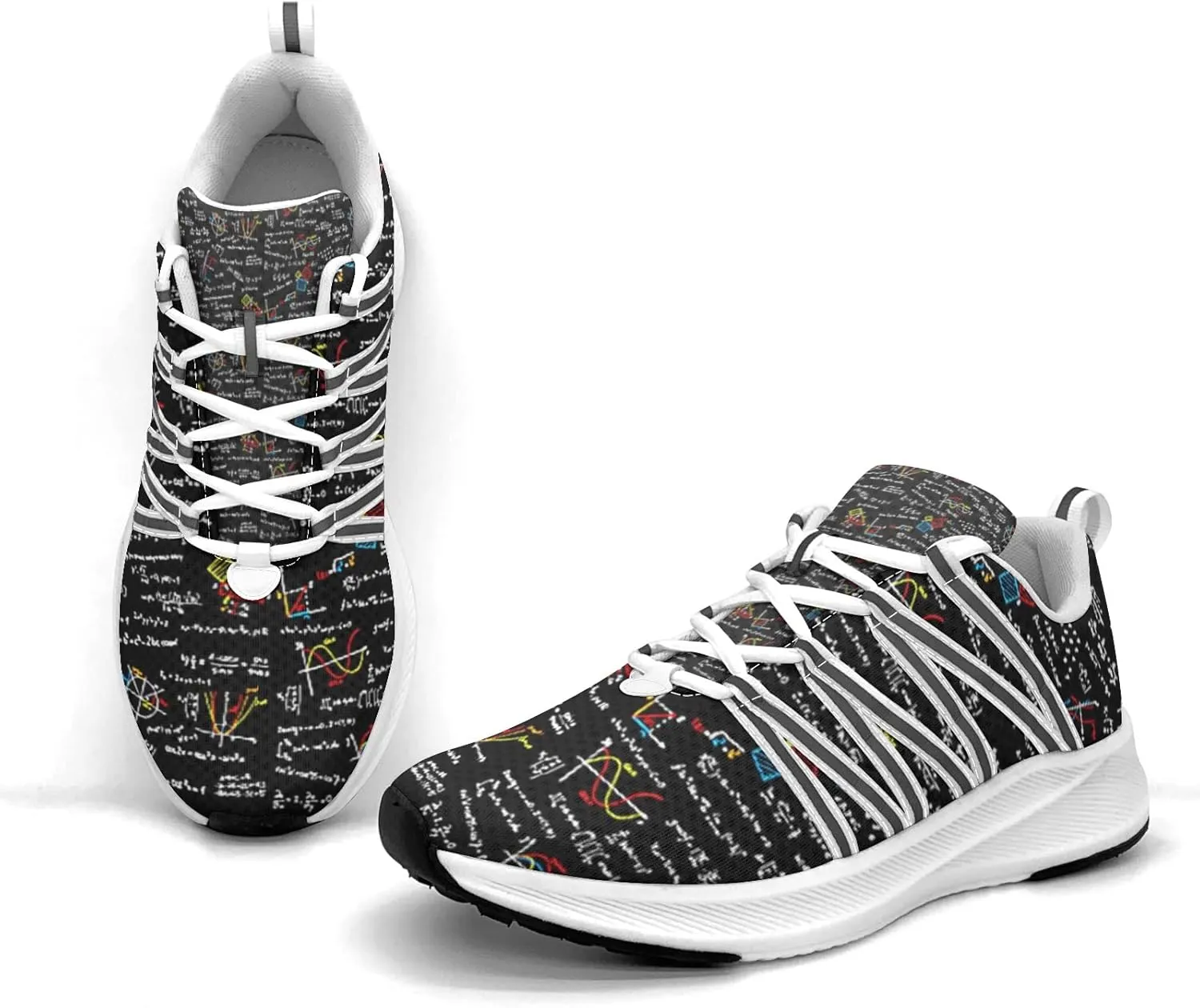 Pitovozu Black Math Calculus Equations Sneaker Women Athletic Shoes Personalited Running Shoes Comfortable Sports Sneaker