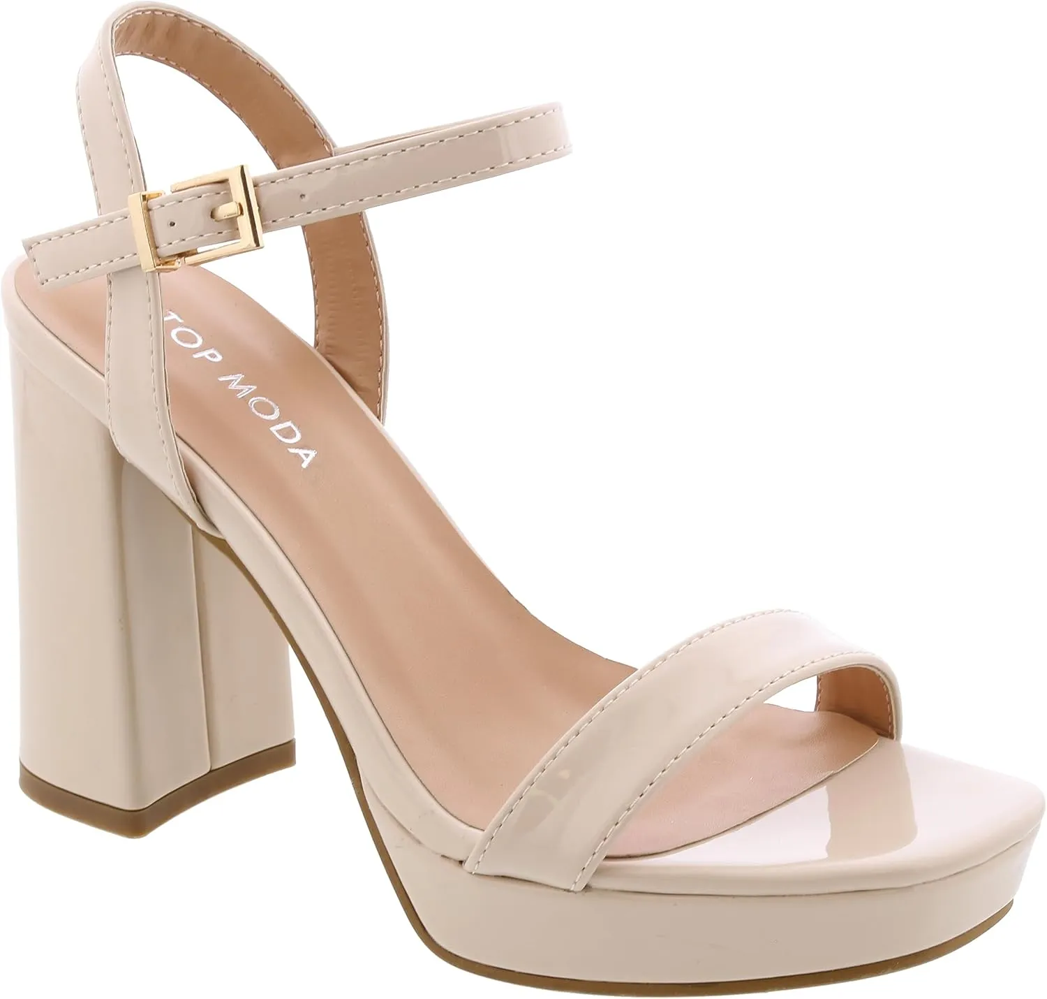 Platform Chunky Heel Open Toe Sandal Ankle Strap