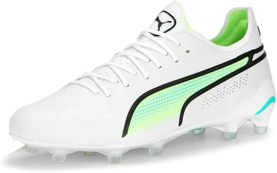 PUMA Women's Fg King Ultimate Ag Soccer Cleated, Firm Ground, Turf-White-Size 6.5 M