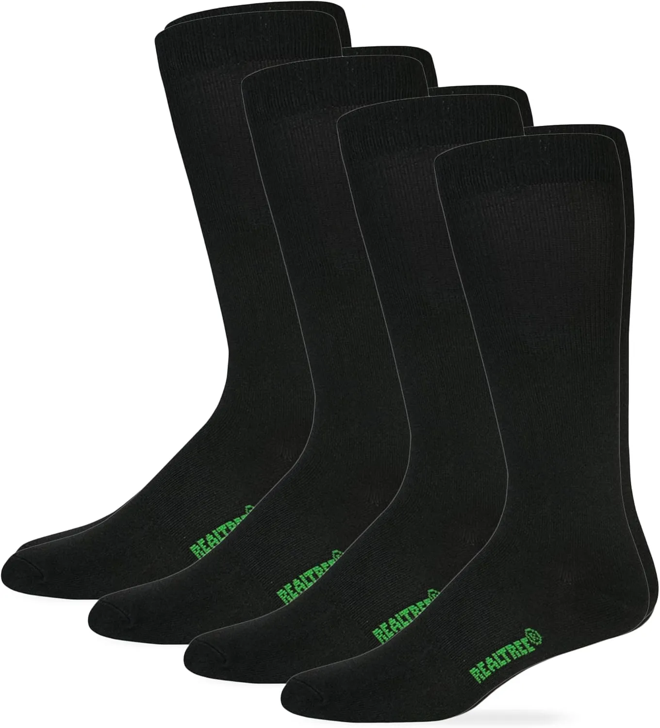 Realtree Mens Lightweight Liner Mid-Calf Tall Boot Socks 4 Pair Pack (XL - Men's Shoe 12-16, Black)