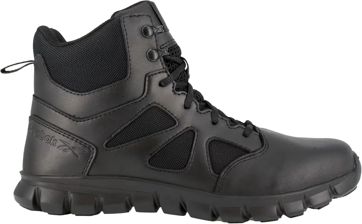 Reebok Men's Rb8605 Sublite Cushion Tactical 6" Soft Toe Boot with Side Zipper Black Military
