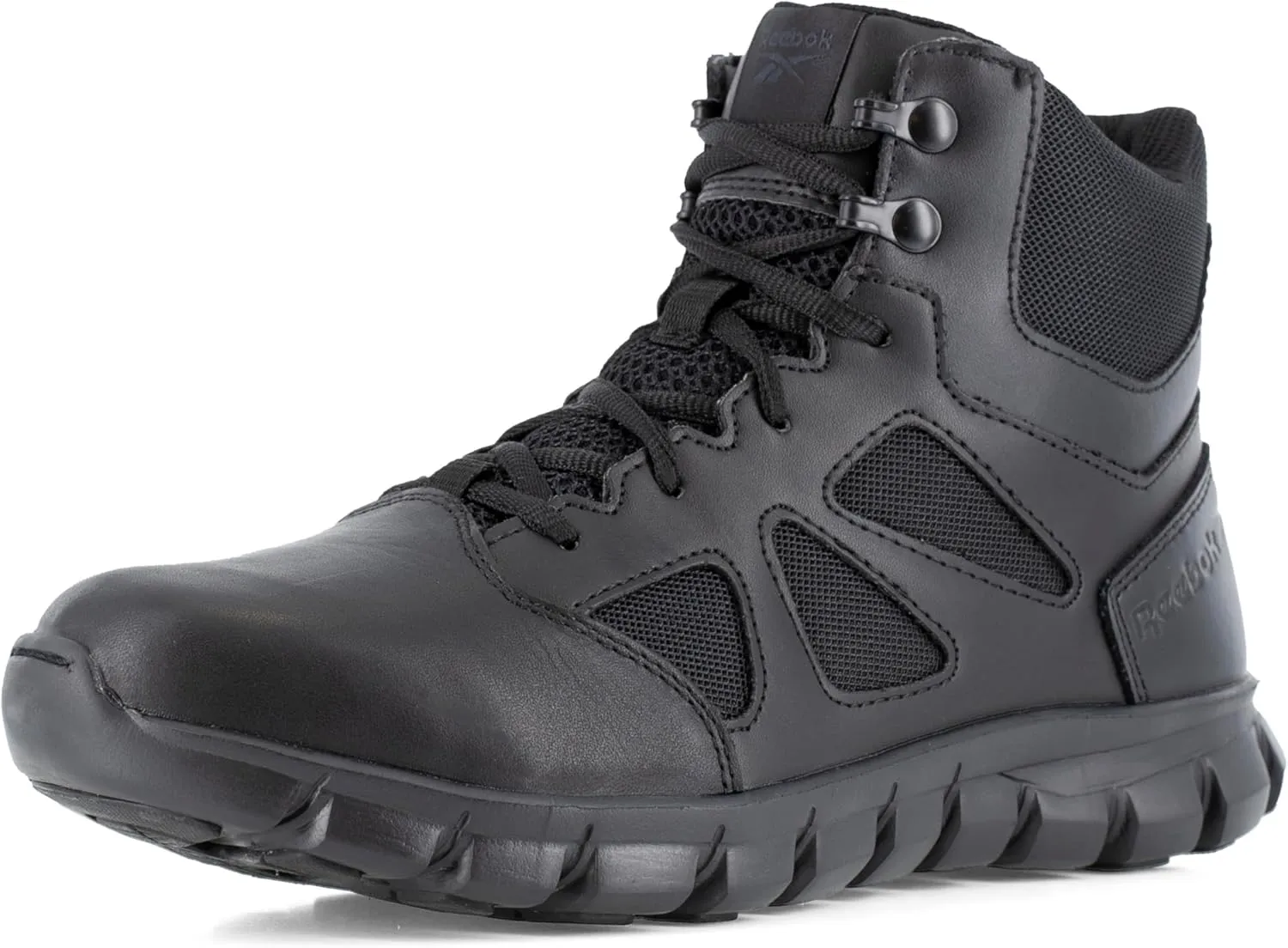 Reebok Men's Rb8605 Sublite Cushion Tactical 6" Soft Toe Boot with Side Zipper Black Military