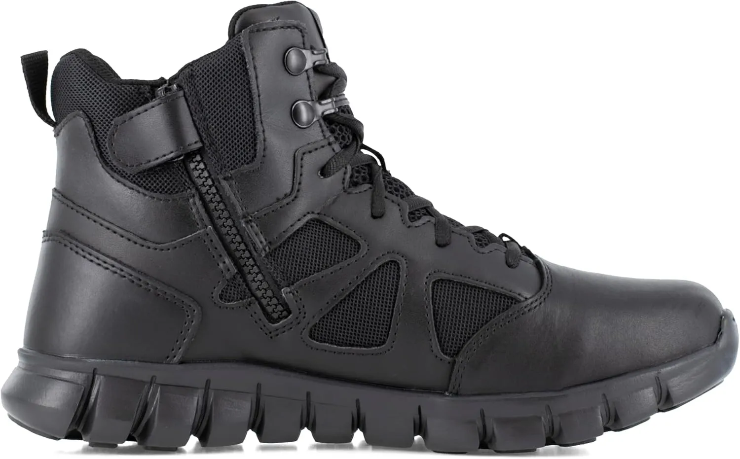 Reebok Men's Rb8605 Sublite Cushion Tactical 6" Soft Toe Boot with Side Zipper Black Military