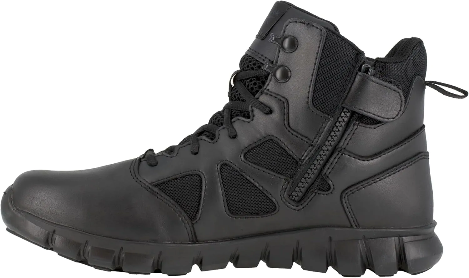 Reebok Men's Rb8605 Sublite Cushion Tactical 6" Soft Toe Boot with Side Zipper Black Military