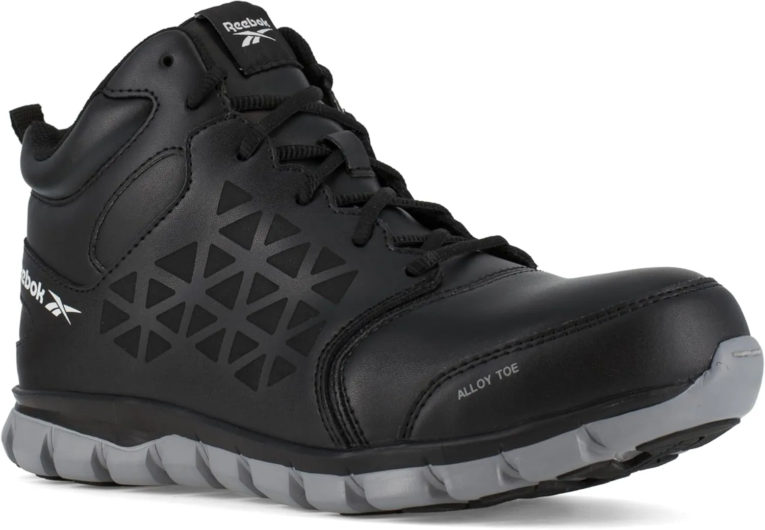 Reebok Work Men's RB4142 Sublite Cushion Work Safety Alloy Toe Athletic Mid Cut Boot Black, 6