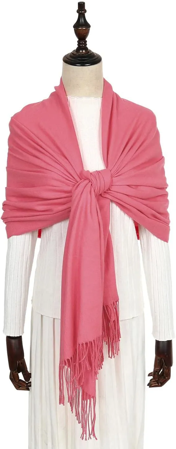 RIIQIICHY Women's Scarf Pashmina Shawls and Wraps for Evening Dress Bridesmaid Wedding Bridal Winter Warm Long Large Scarves