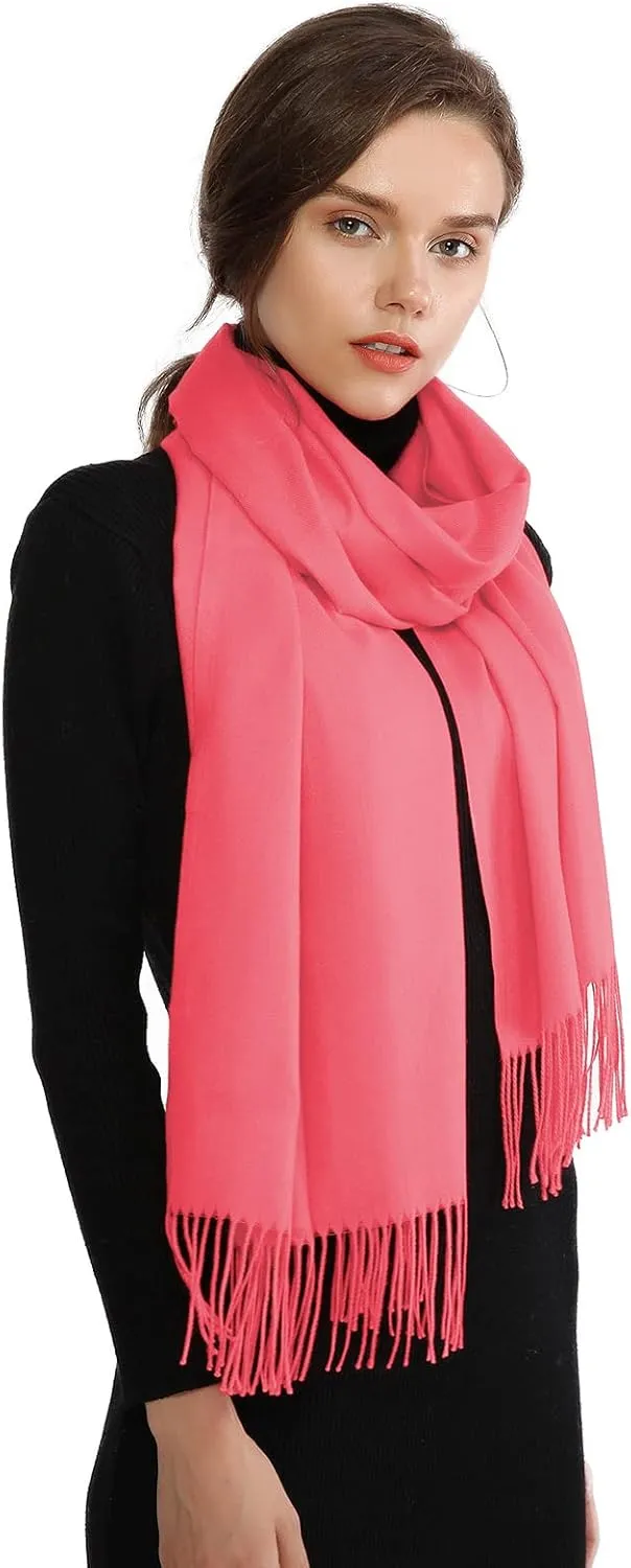 RIIQIICHY Women's Scarf Pashmina Shawls and Wraps for Evening Dress Bridesmaid Wedding Bridal Winter Warm Long Large Scarves