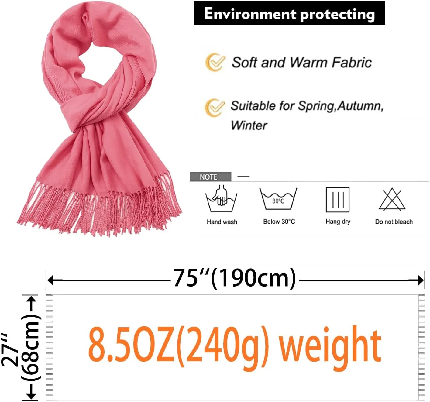 RIIQIICHY Women's Scarf Pashmina Shawls and Wraps for Evening Dress Bridesmaid Wedding Bridal Winter Warm Long Large Scarves