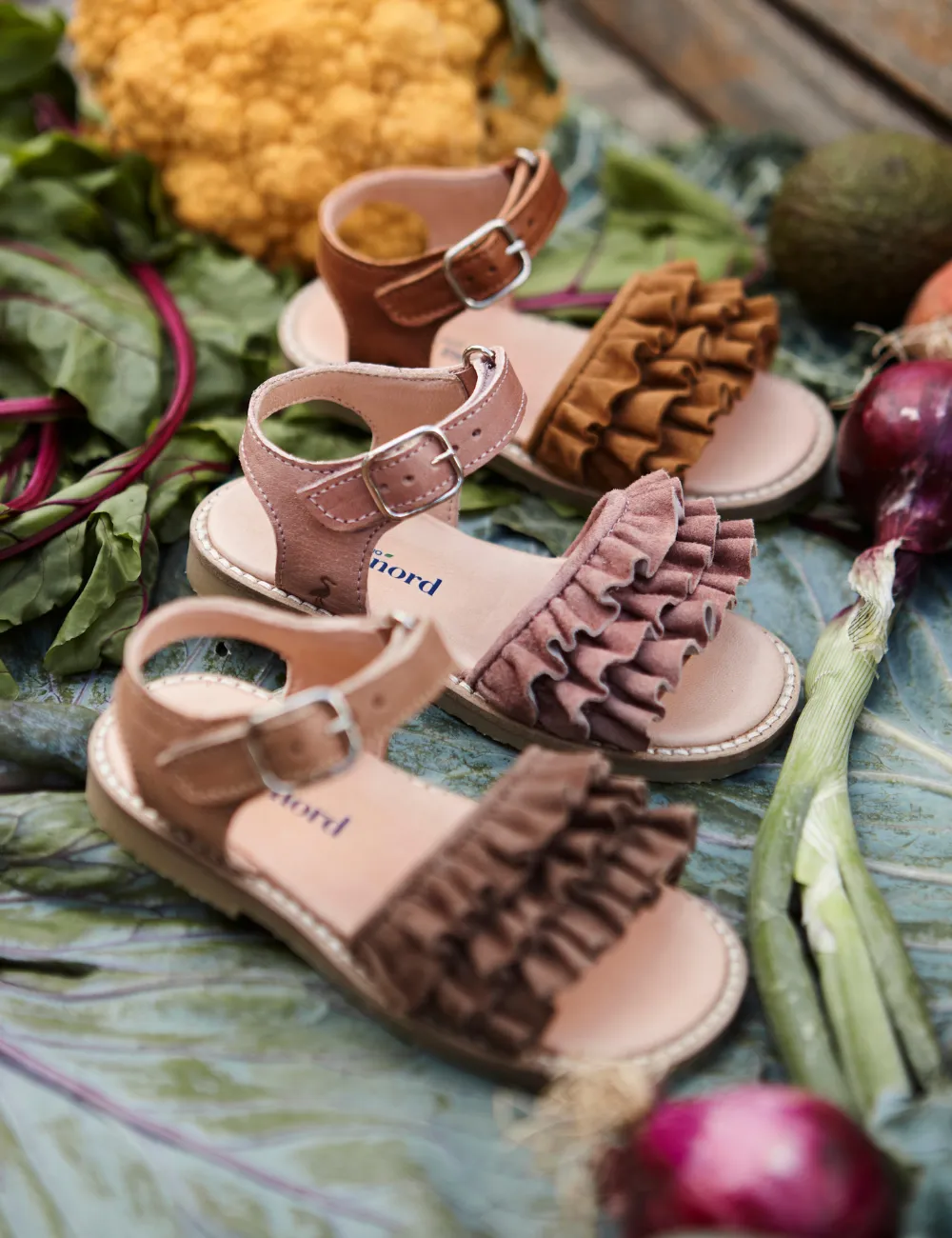 Ruffles Sandal - Cognac