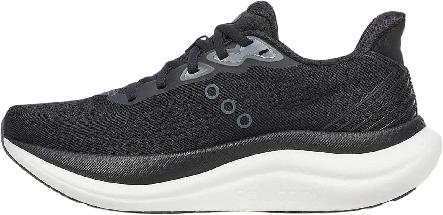Saucony Women's Triumph 23 Sneaker, Black/White, 11 Wide