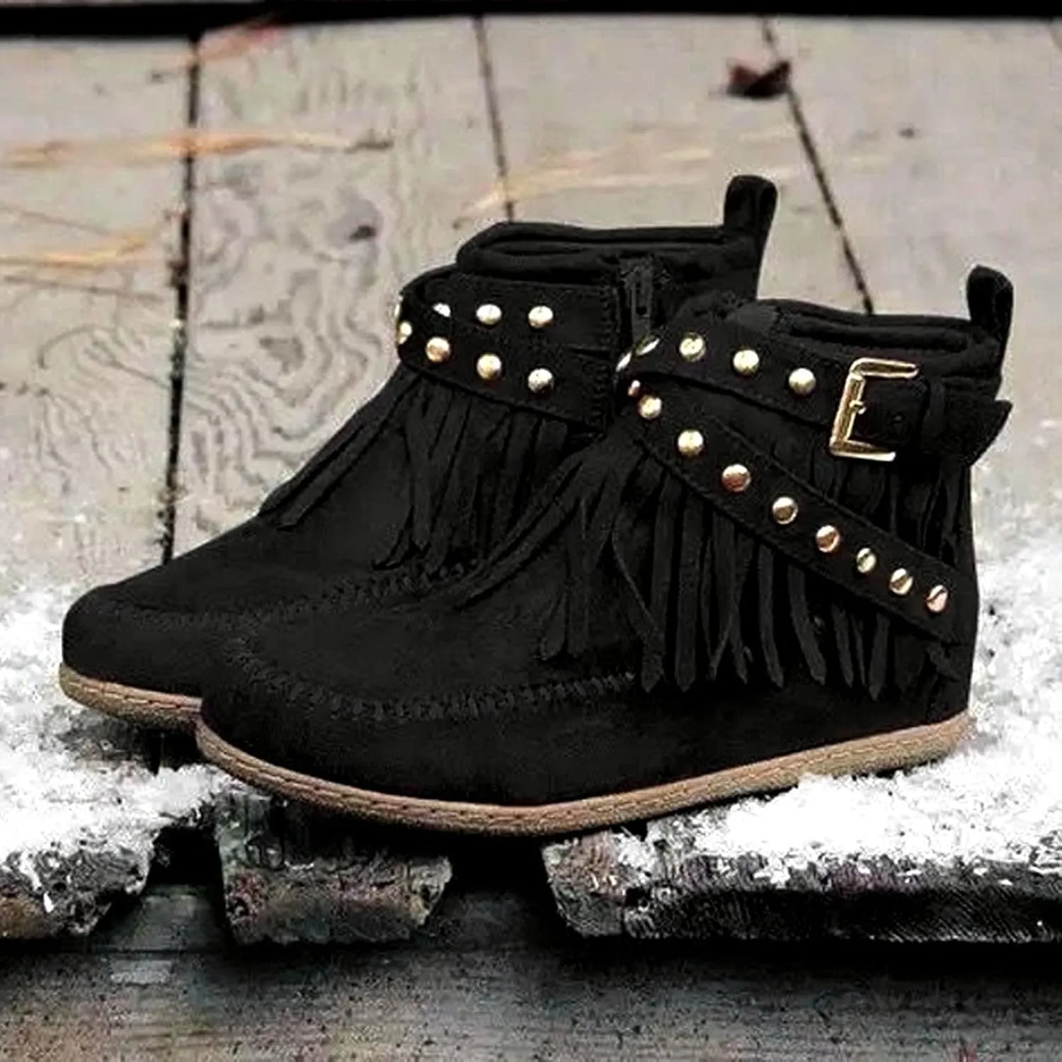 SBGMoSJ Black Ankle Boots for Women High Heel Black Wedge Booties for Women Wide Width Boots Cutout Beige Flat Booties High Heel Ankle Boots for Women Wide Feet