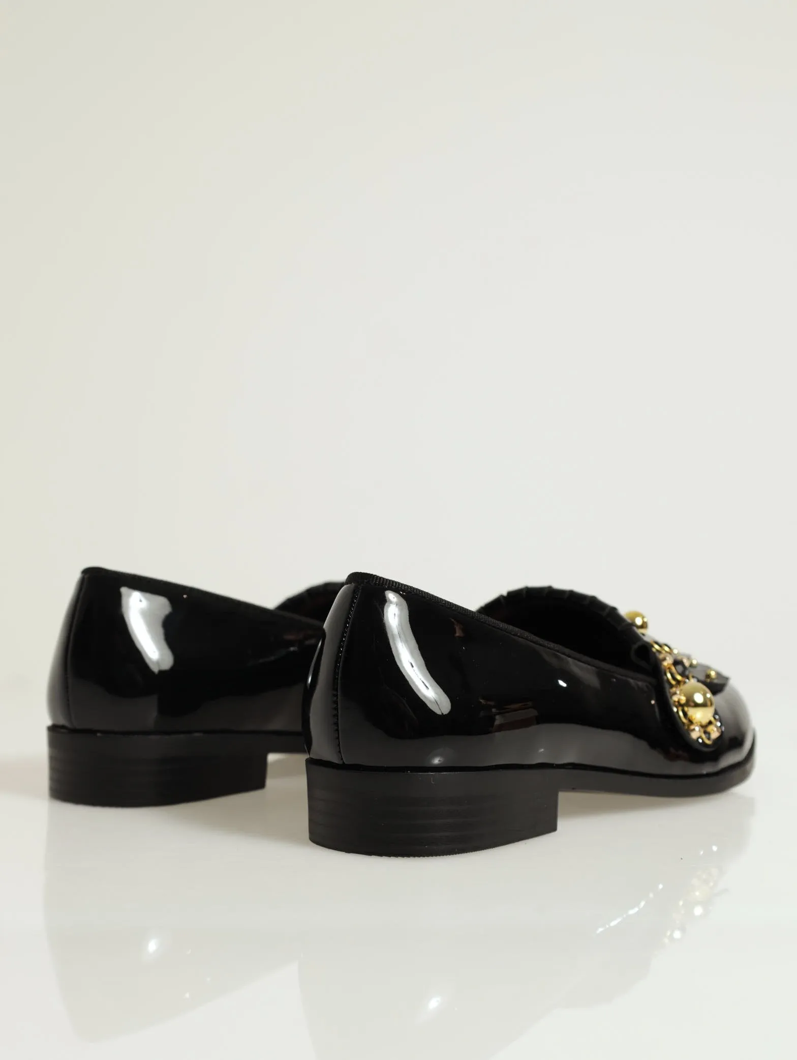 Scarlett Embellished Fringe Loafer - Black