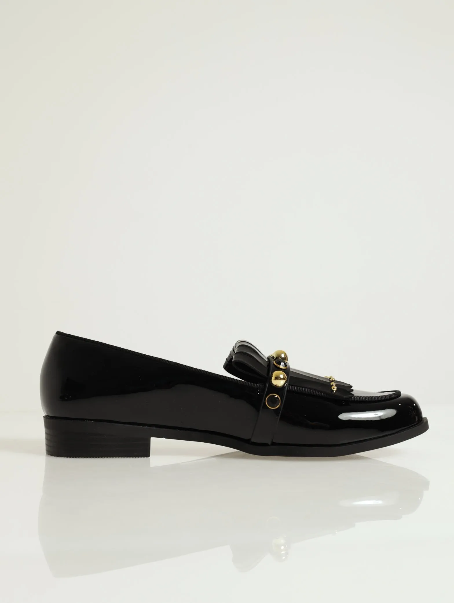 Scarlett Embellished Fringe Loafer - Black
