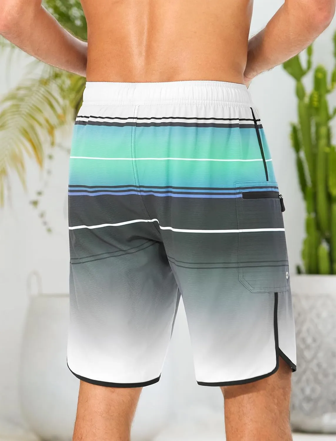 SILKWORLD Mens Swim Trunks with Compression Liner 9 Inch Long Bathing Suit 2 in 1 Beach Quick Dry Shorts with Pockets