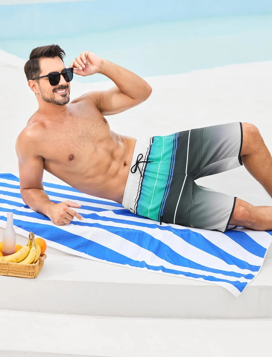 SILKWORLD Mens Swim Trunks with Compression Liner 9 Inch Long Bathing Suit 2 in 1 Beach Quick Dry Shorts with Pockets