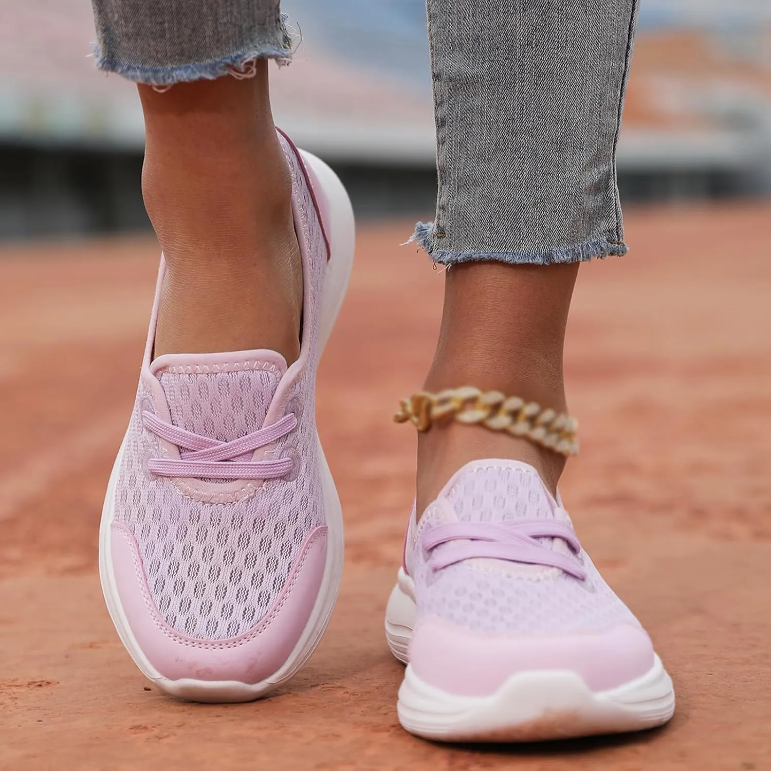 Slip On Orthopedic Sneakers for Women Walking Health Shoes Soft Sole Mesh Comfort Shoes Lightweight Wide Width Arch Support Shoe Breathable Comfort Work Sneaker