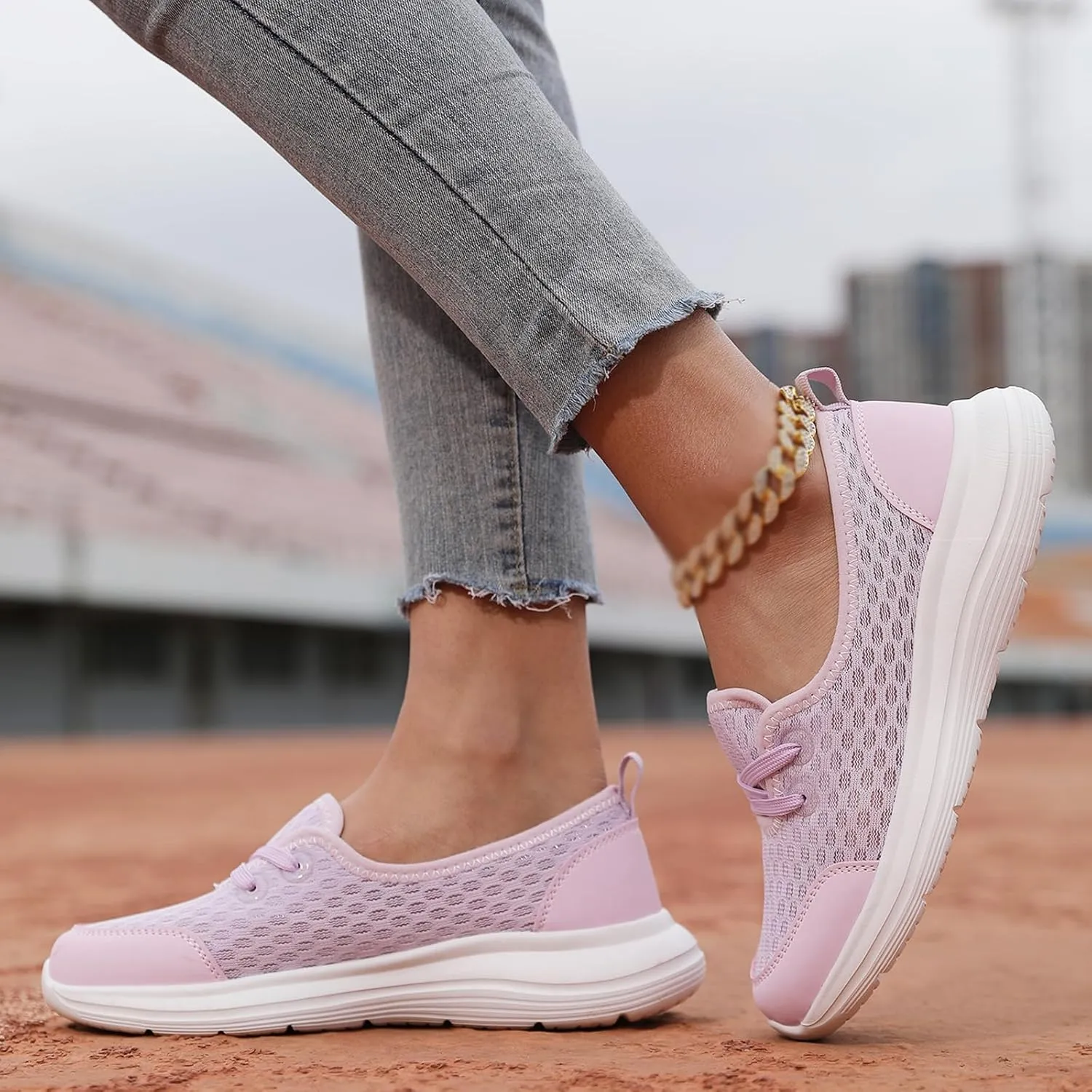 Slip On Orthopedic Sneakers for Women Walking Health Shoes Soft Sole Mesh Comfort Shoes Lightweight Wide Width Arch Support Shoe Breathable Comfort Work Sneaker