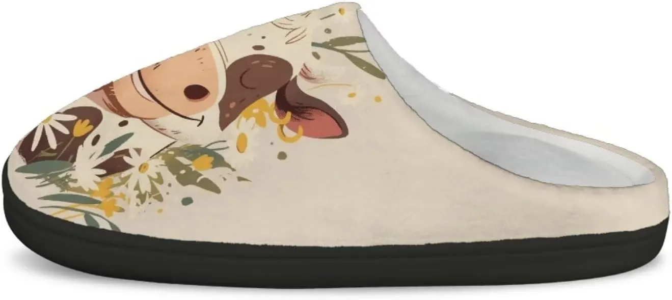 Slippers for Women Indoors and Outdoors, Mens Comfy Flannel Warm Slippers Flat Clogs Winter House Slippers