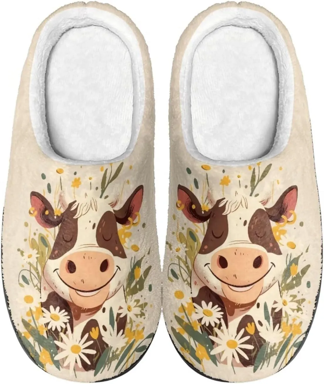 Slippers for Women Indoors and Outdoors, Mens Comfy Flannel Warm Slippers Flat Clogs Winter House Slippers