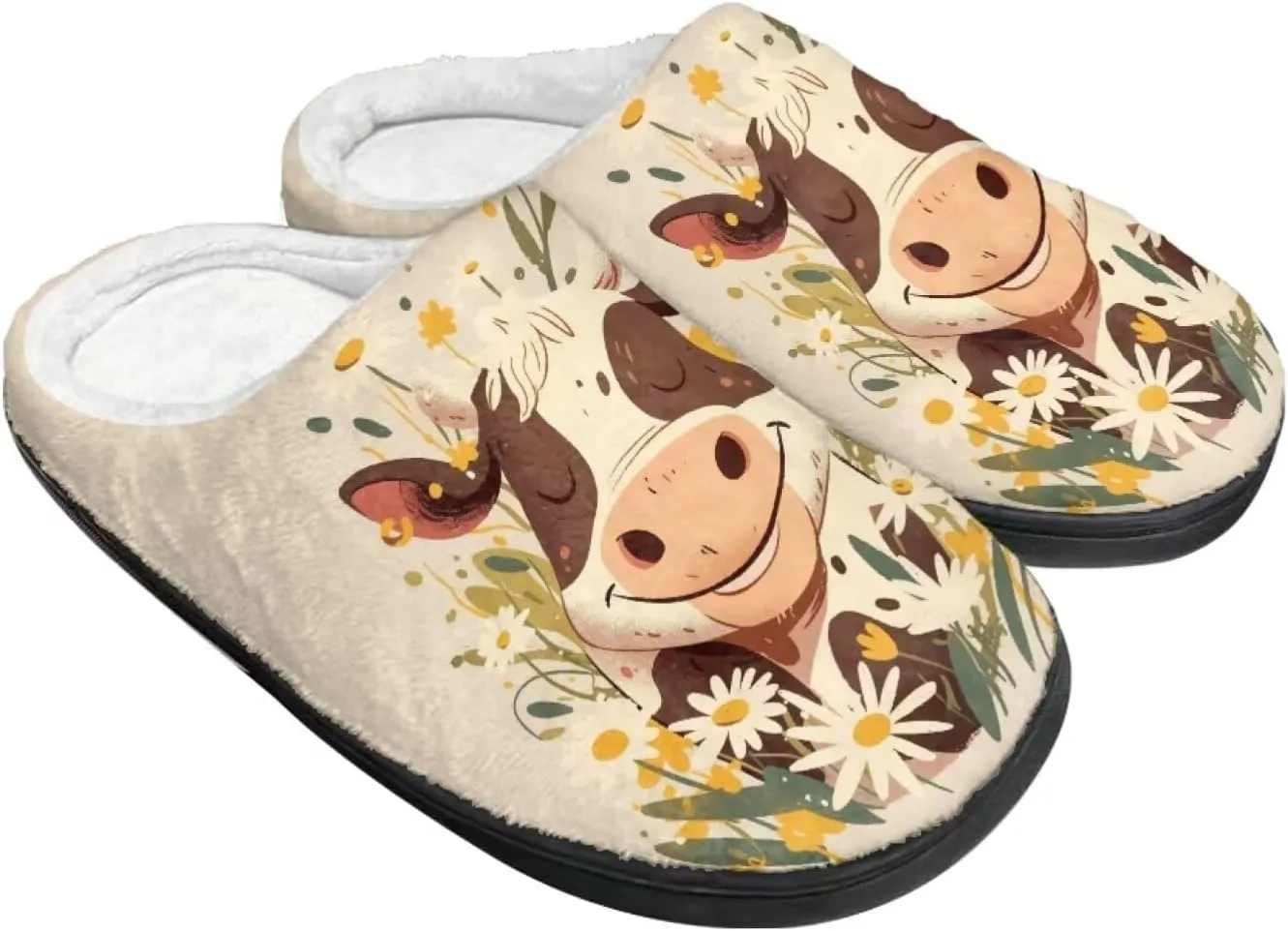 Slippers for Women Indoors and Outdoors, Mens Comfy Flannel Warm Slippers Flat Clogs Winter House Slippers