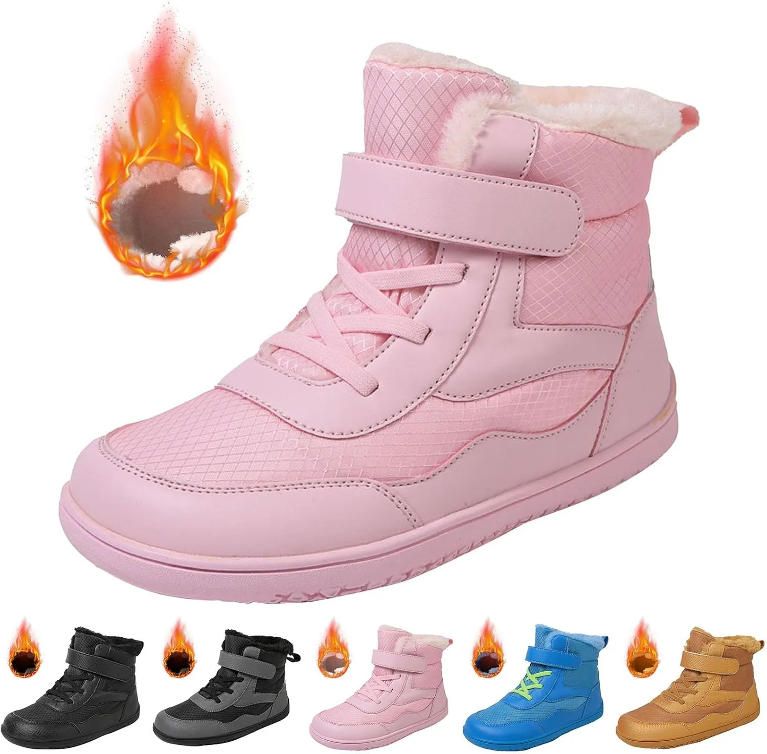 Soft Sole Fuzzy Snow Booties For Childrens Winter Ski Shoes Boys Girls Kids Flat Non Slip Boots Ankle Fashion Warm