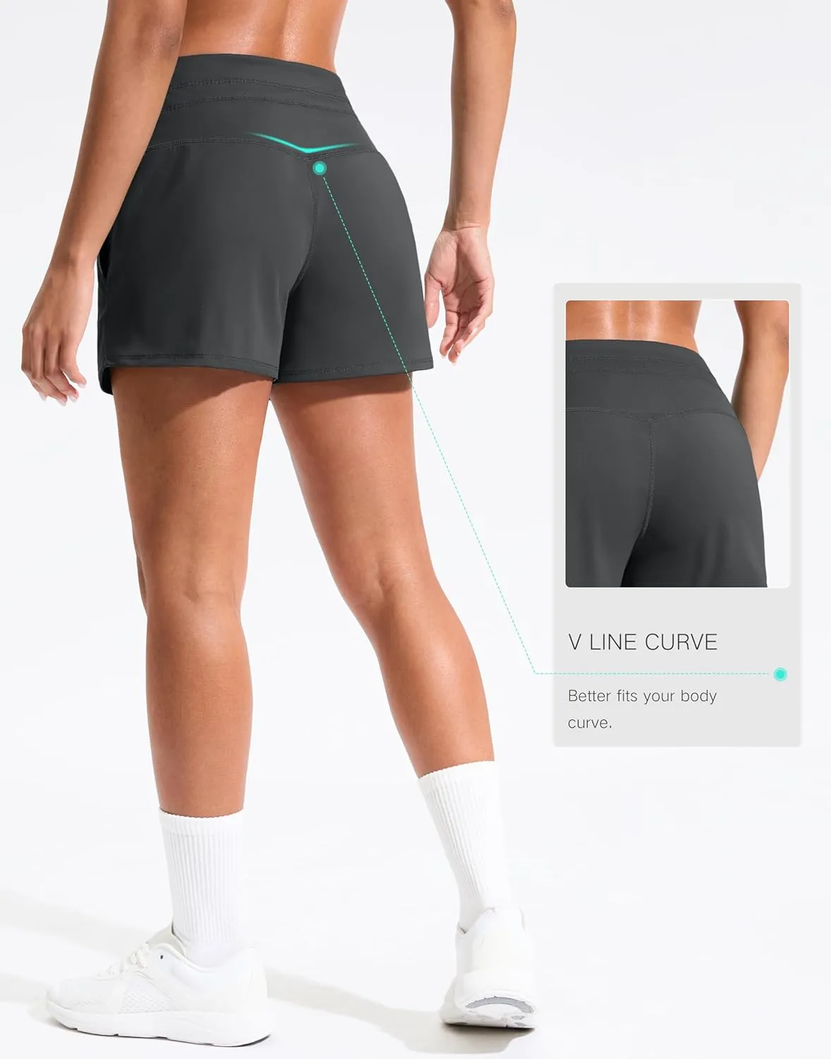 Soothfeel Women's Athletic Running Shorts with Pockets 3.5" Quick Dry High Waisted Workout Active Gym Shorts for Women