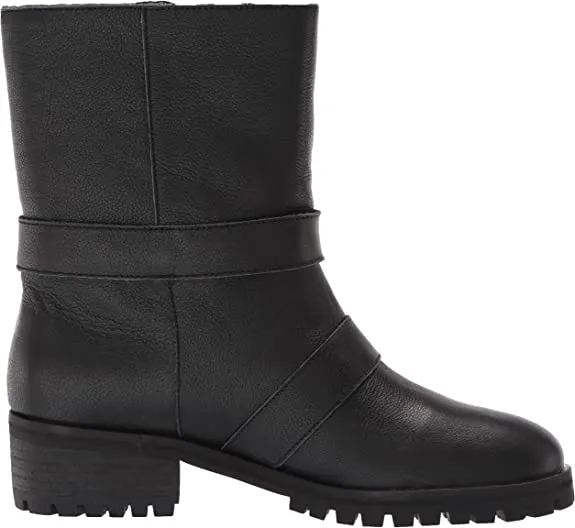 Splendid womens Inspired Lug With Fold Over Detail Motorcycle Boot, Black, 9.5 US