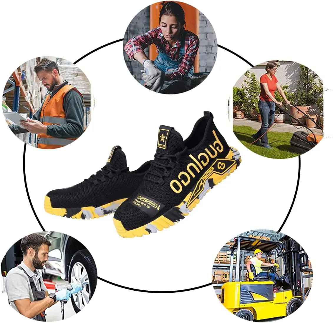 Steel Toe Shoes for Men's Indestructible Work Shoes,Mens Work Safety Outdoor Protection Footwear Industrial and Construction,