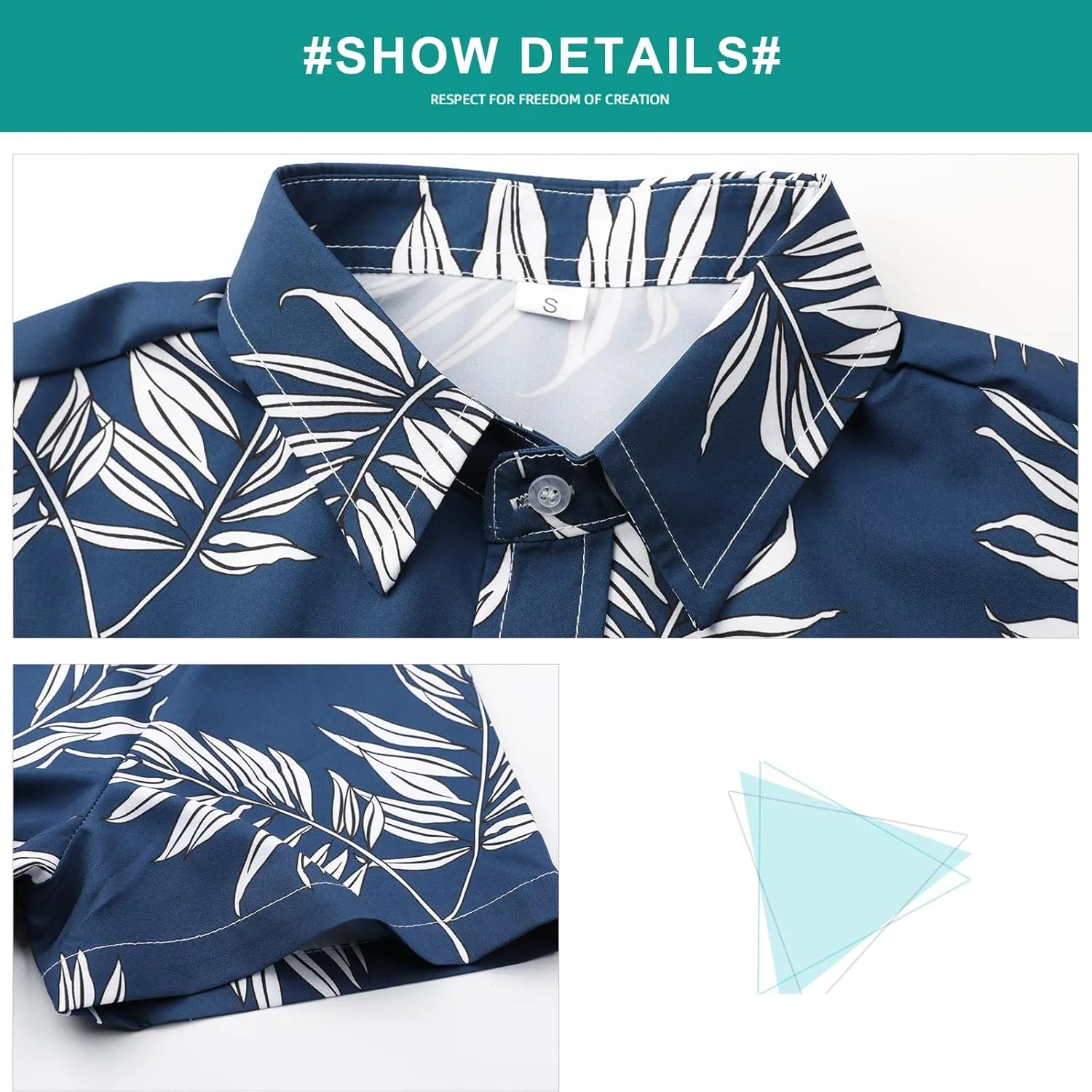 Sumolux Mens Hawaiian Floral Shirts Button Down Tropical Holiday Beach Shirts