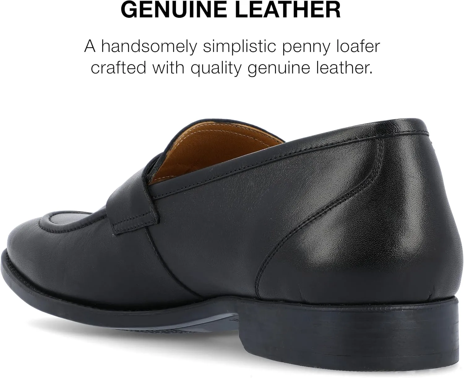 Thomas & Vine Men's Bishop Apron Toe Penny Loafer