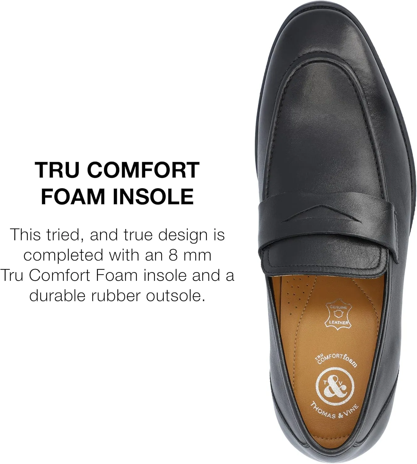 Thomas & Vine Men's Bishop Apron Toe Penny Loafer