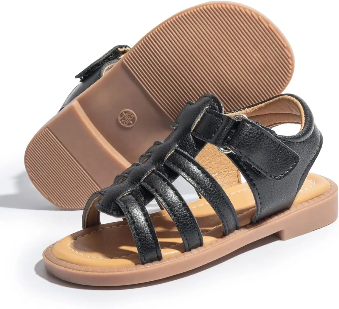 Toddler Girls Sandals Little Girl Summer Flat Sandal Baby Open Toe Outdoor Beach Holiday Dress Shoes