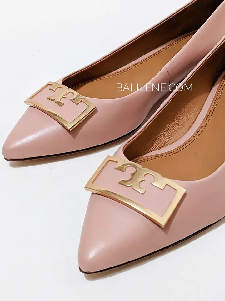 Tory Burch Gigi 20MM Point Toe Flat Calf Leather Pink Moon