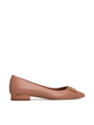 Tory Burch Gigi 20MM Point Toe Flat Calf Leather Pink Moon