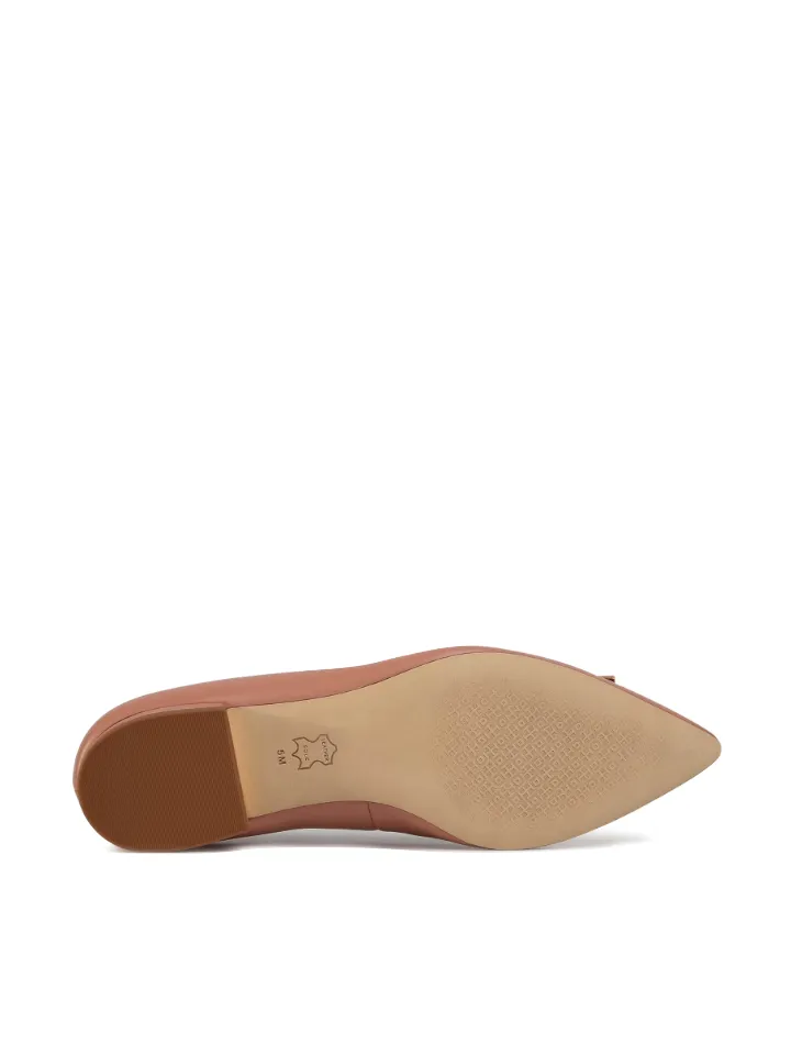 Tory Burch Gigi 20MM Point Toe Flat Calf Leather Pink Moon