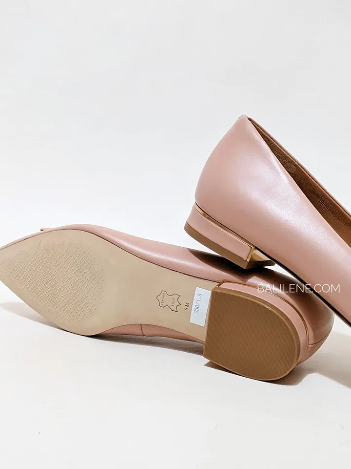 Tory Burch Gigi 20MM Point Toe Flat Calf Leather Pink Moon