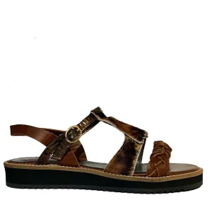 Trois - Brown Animal print SANDAL- Last pairs 35, 36