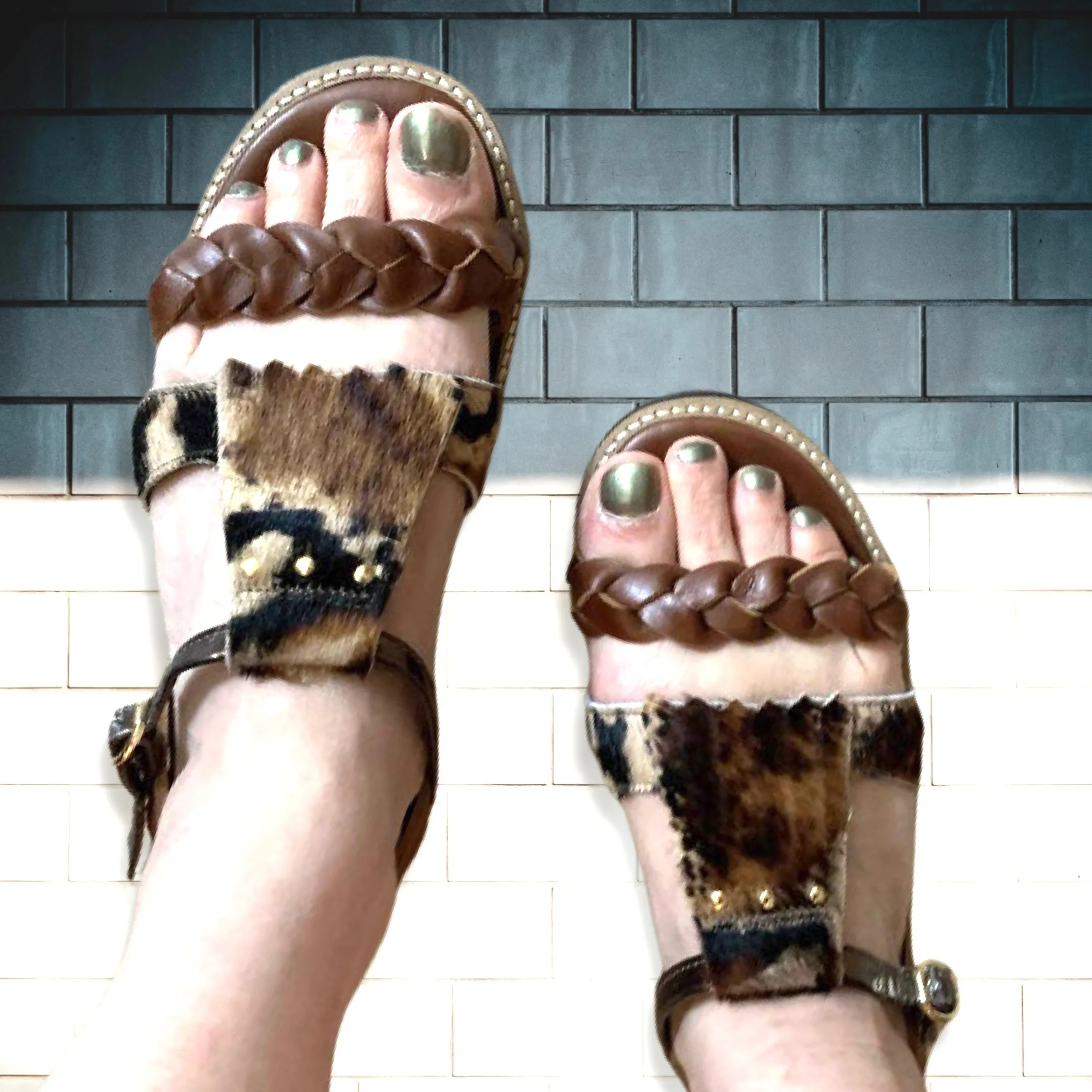 Trois - Brown Animal print SANDAL- Last pairs 35, 36