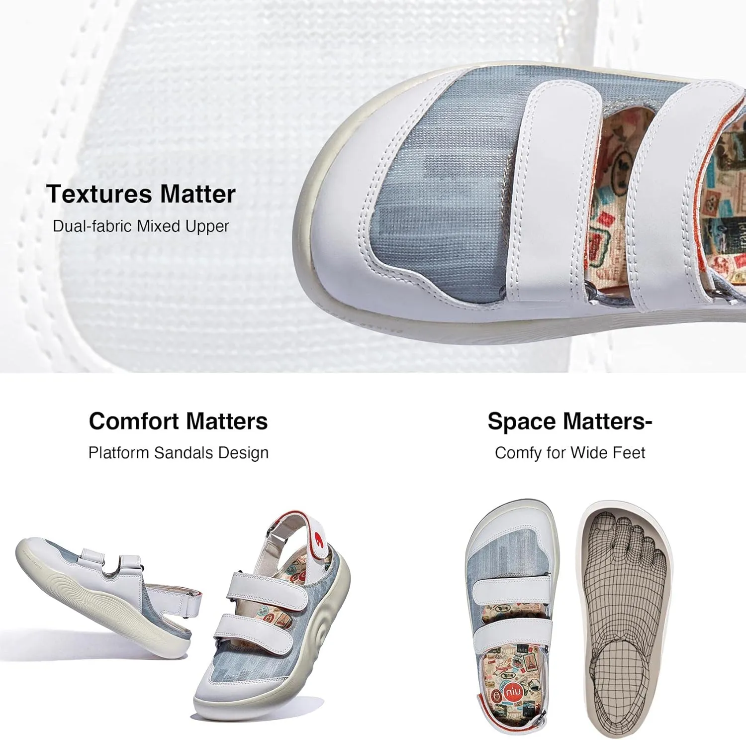 UIN Women's Outdoor Sandal Closed Toe Lightweight Walking Summer Travel Hiking Water Shoes