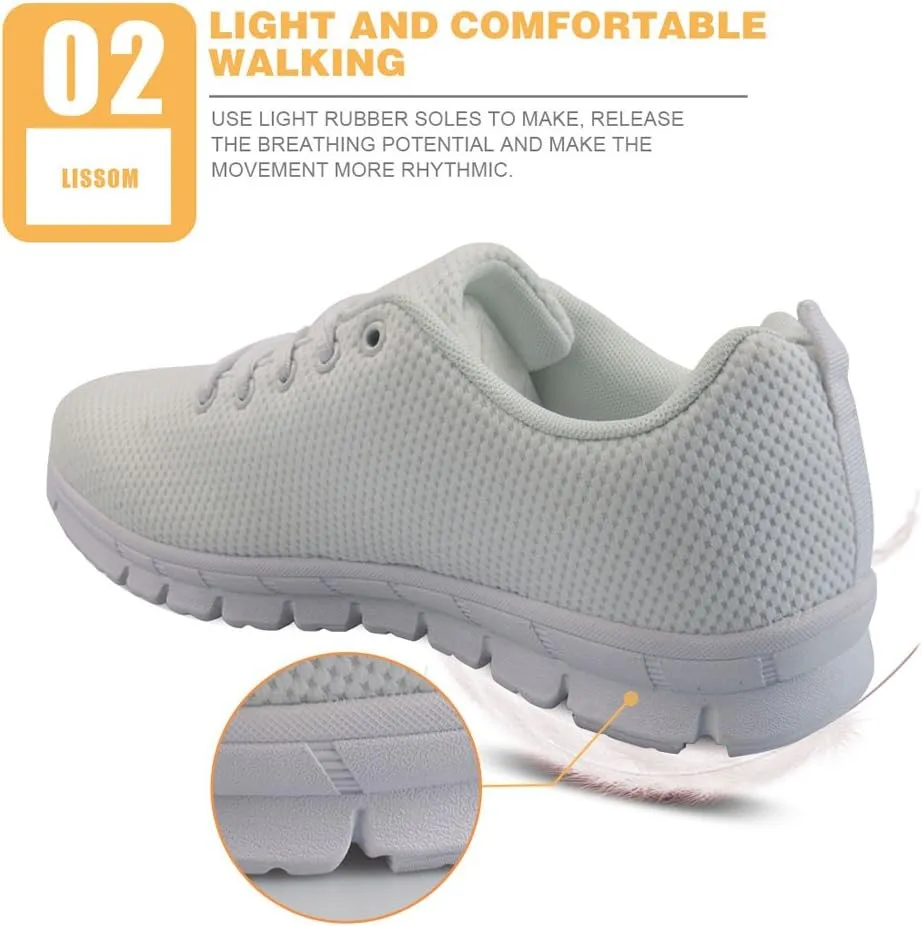 Upetstory Women's Fashion Lightweight Sneakers Printed Mesh Breathable Running Jogging Gym Walking Shoes