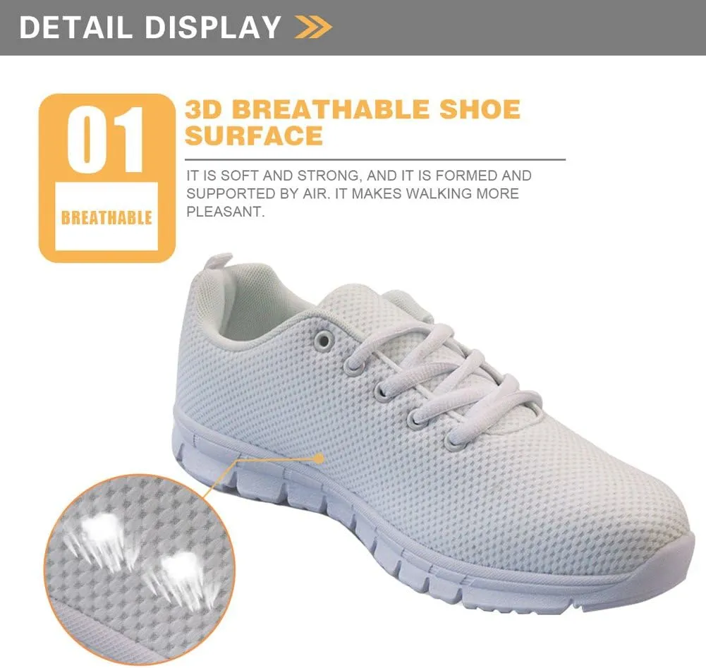 Upetstory Women's Fashion Lightweight Sneakers Printed Mesh Breathable Running Jogging Gym Walking Shoes