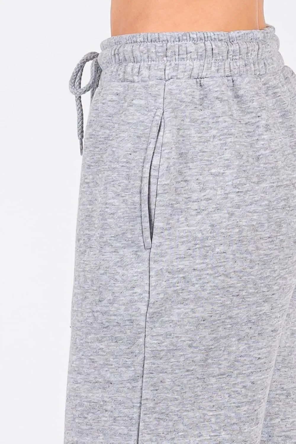 Urban Look High Rise Straight Leg Cotton Fleece Lined Sweatpants