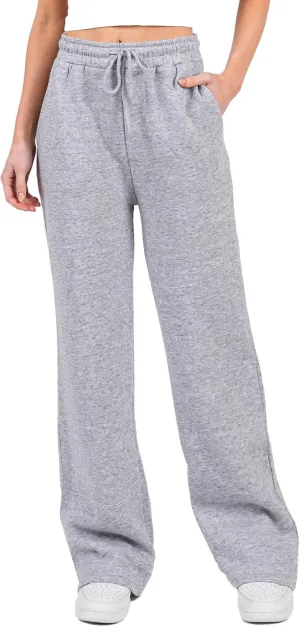 Urban Look High Rise Straight Leg Cotton Fleece Lined Sweatpants