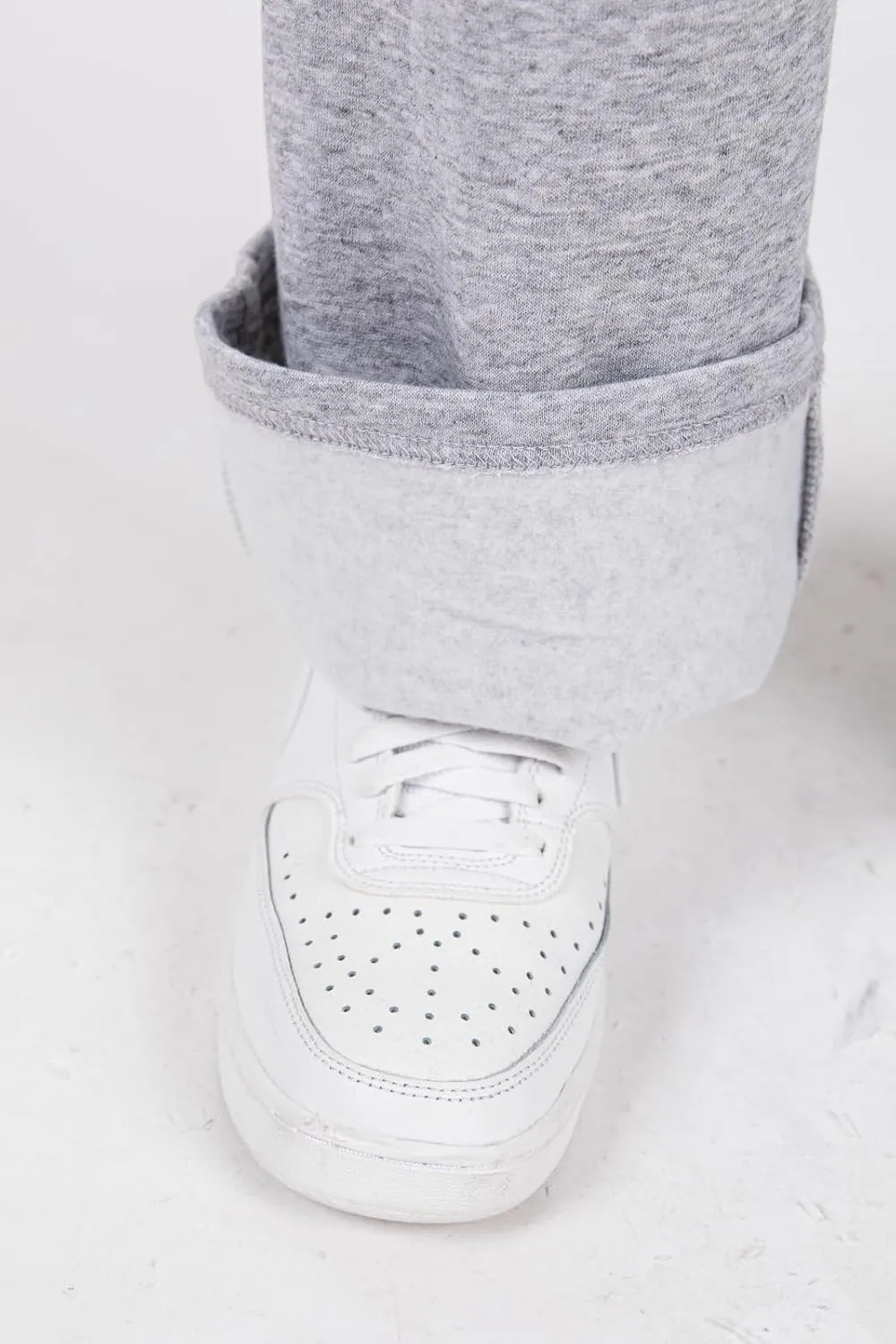 Urban Look High Rise Straight Leg Cotton Fleece Lined Sweatpants