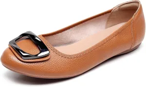 VenusCelia Women's Buckle Dance Flats Shoe
