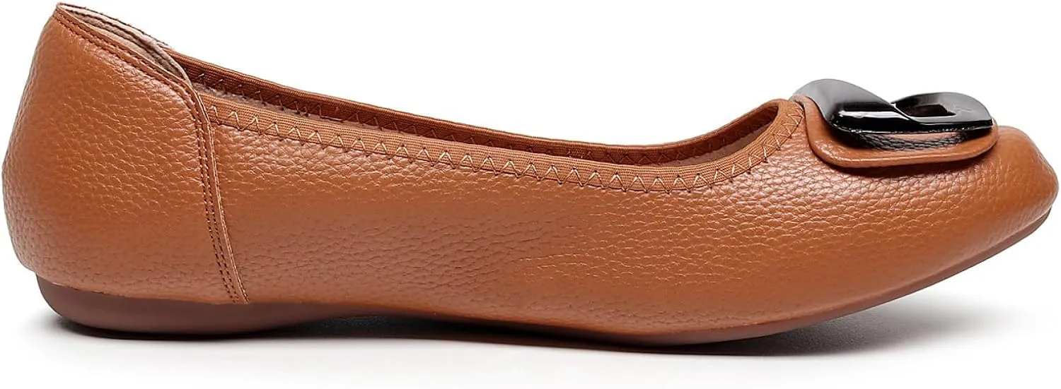 VenusCelia Women's Buckle Dance Flats Shoe
