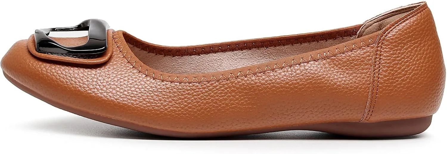 VenusCelia Women's Buckle Dance Flats Shoe
